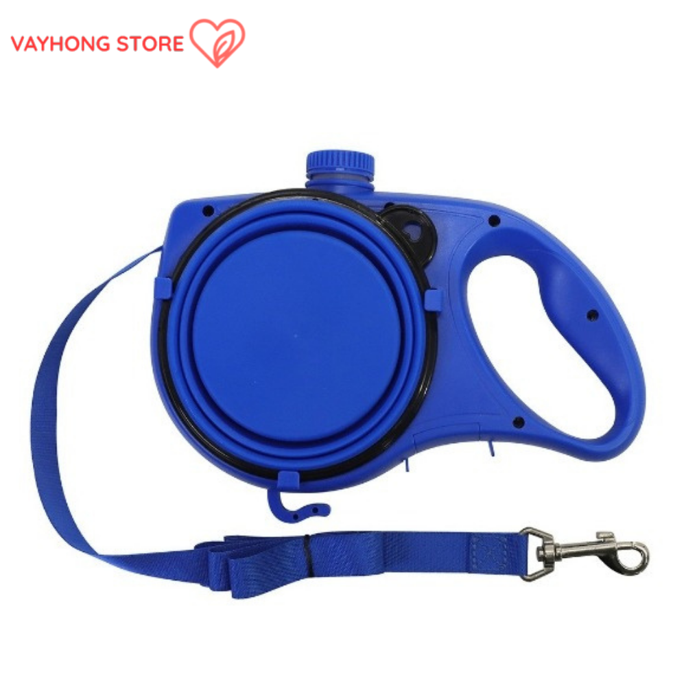 PawMate™ 5-in-1 Dog Leash – Built-In Water Bottle, Bowl & Waste Dispenser for Total Outdoor Convenience