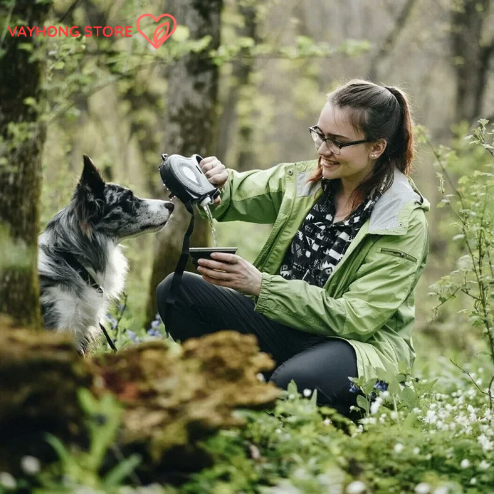 PawMate™ 5-in-1 Dog Leash – Built-In Water Bottle, Bowl & Waste Dispenser for Total Outdoor Convenience