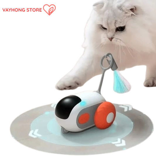 WhiskerZoom™ Smart Cat Toy Car – Auto-Rolling & Remote-Control Fun for Curious Cats