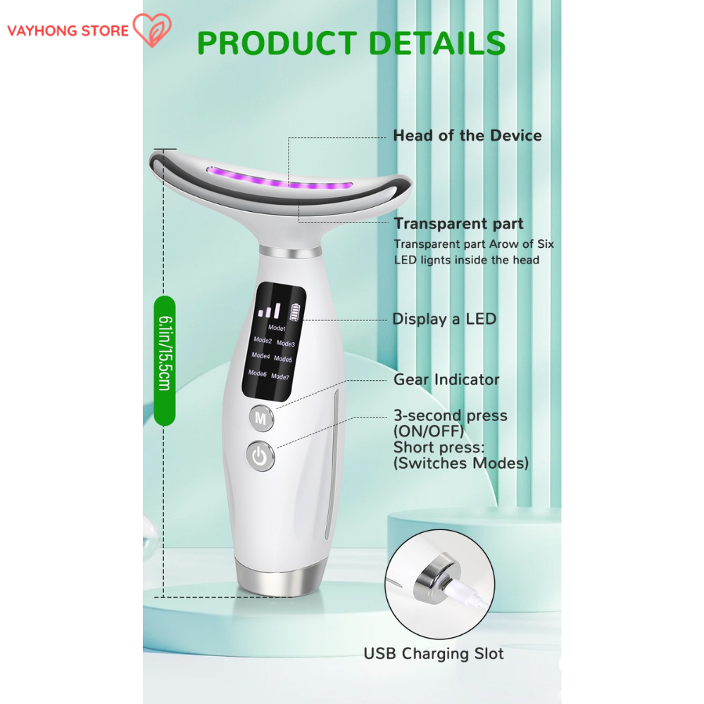 GlowLift™ – Multi-Color Neck Firming Device with LED Therapy & Sonic Massage