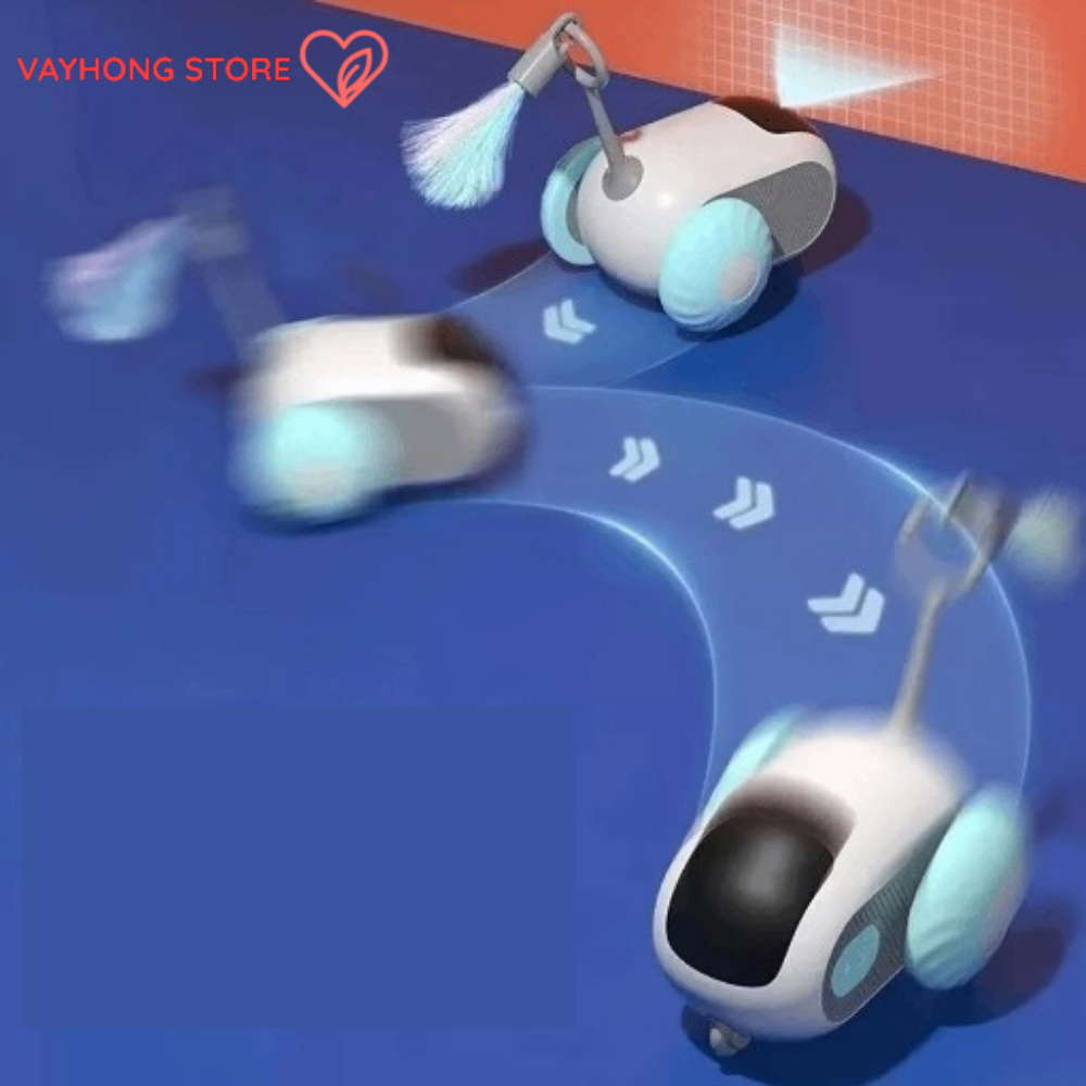 WhiskerZoom™ Smart Cat Toy Car – Auto-Rolling & Remote-Control Fun for Curious Cats