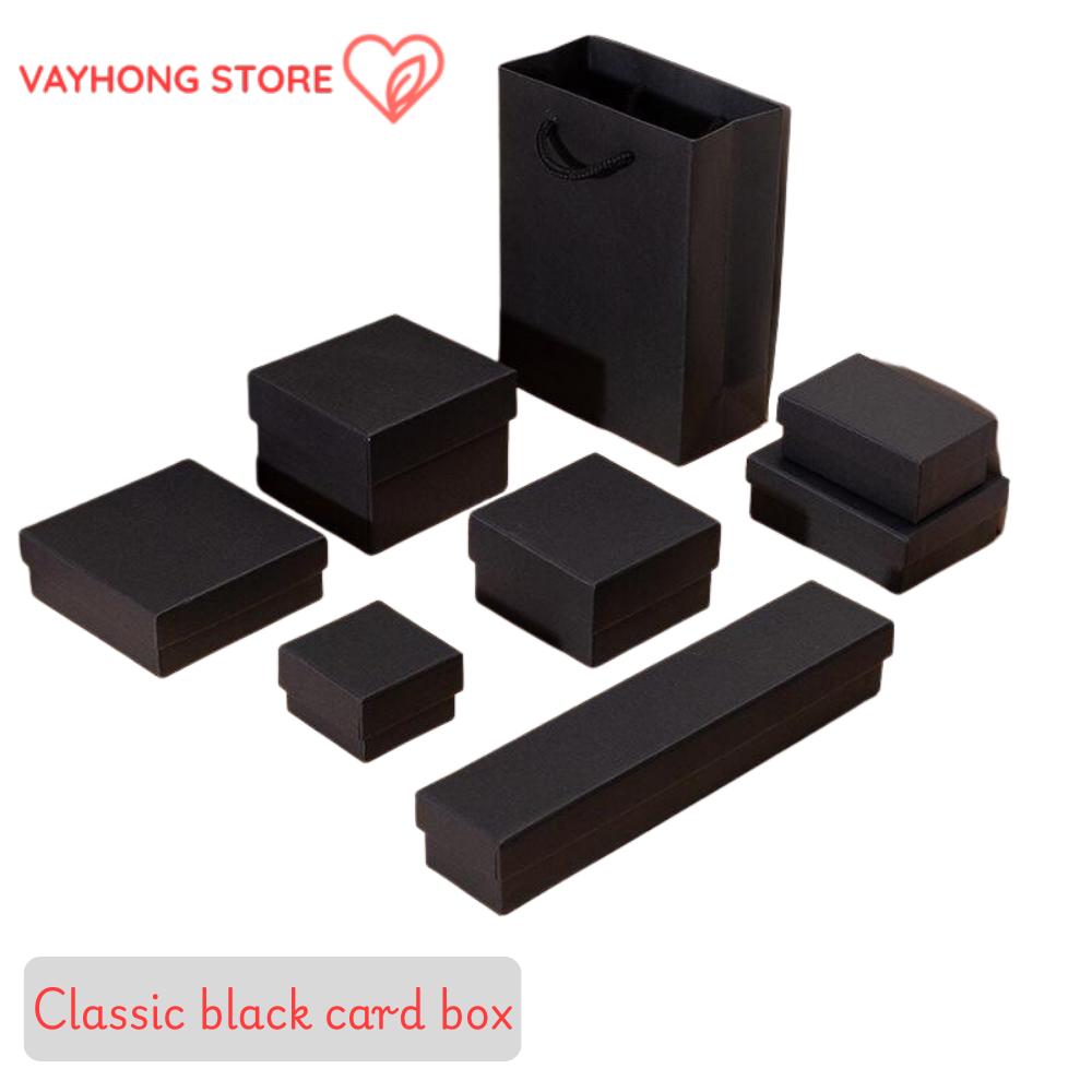 SkyCover™ Black Cowhide Jewelry Box – Premium Packaging for Rings, Earrings, Necklaces & Bracelets