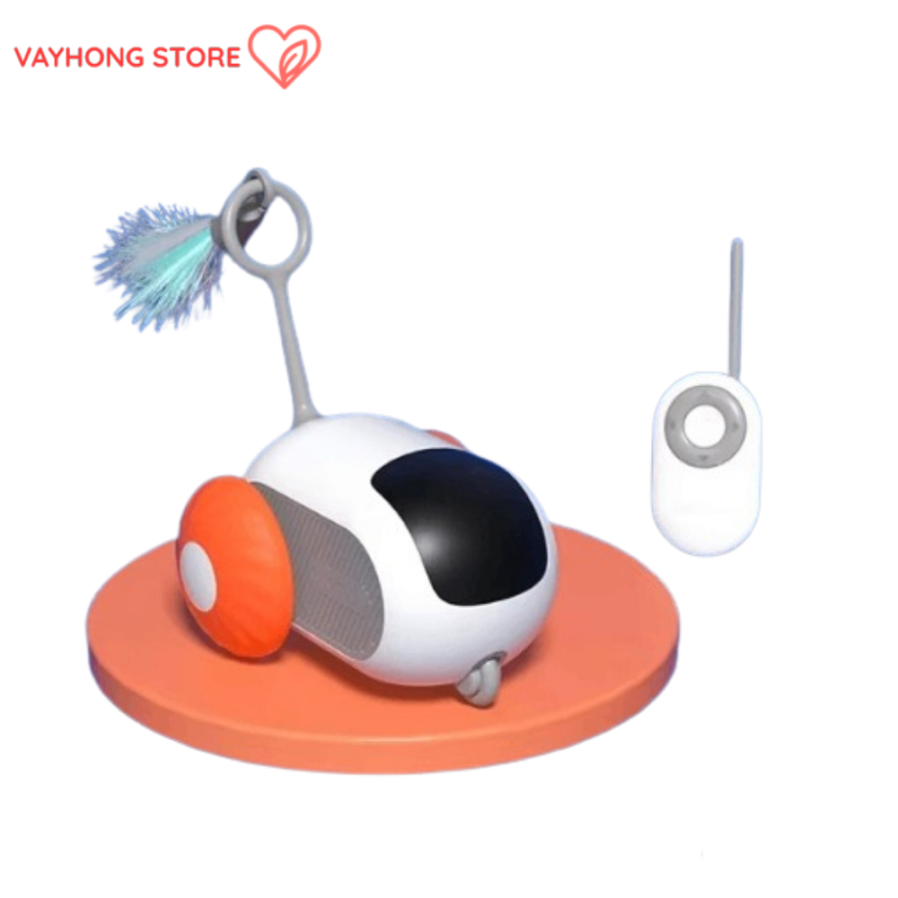 WhiskerZoom™ Smart Cat Toy Car – Auto-Rolling & Remote-Control Fun for Curious Cats