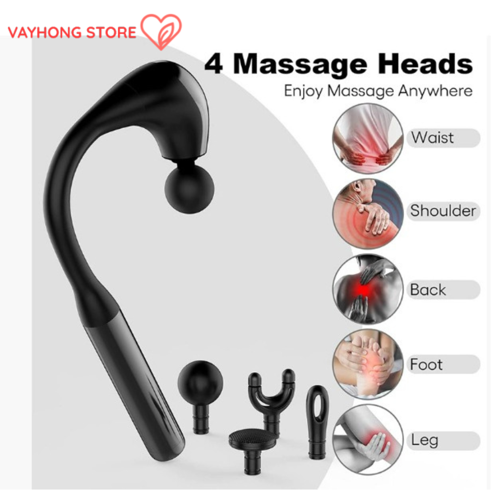 FlexRelief™ – 4-in-1 Fascia Gun Massager for Deep Muscle Recovery