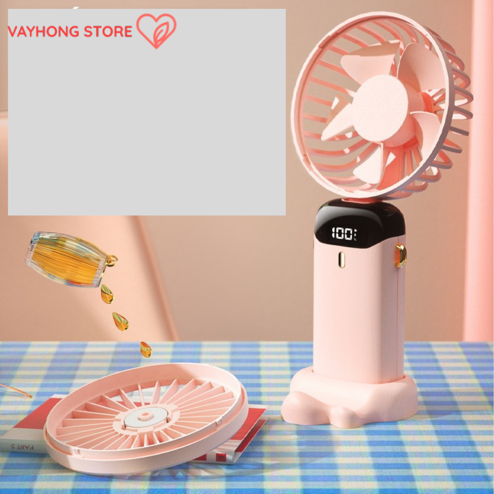 BreezeMate™ 5-Speed USB Mini Fan – Aromatherapy, Foldable, Long-Endurance Cooling