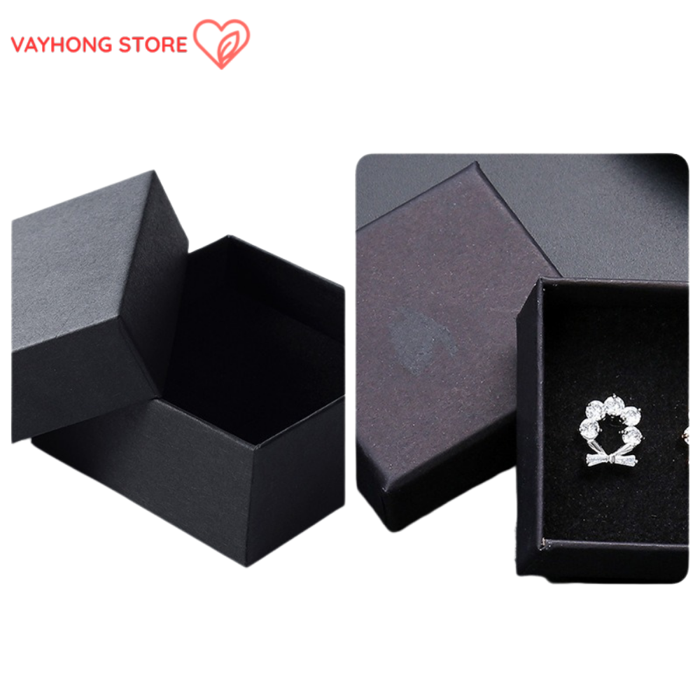 SkyCover™ Black Cowhide Jewelry Box – Premium Packaging for Rings, Earrings, Necklaces & Bracelets