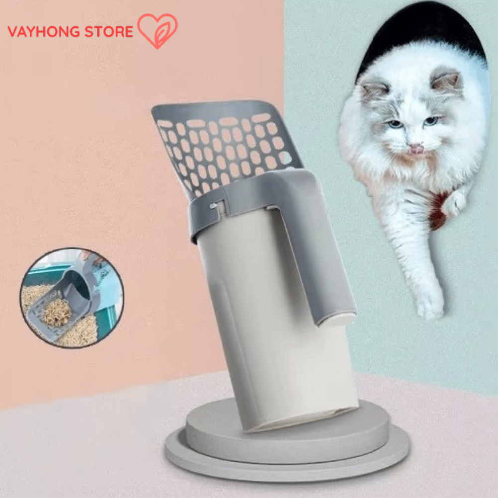 CleanScoop™ – All-in-One Cat Litter Scoop with Built-in Trash Can & Filter