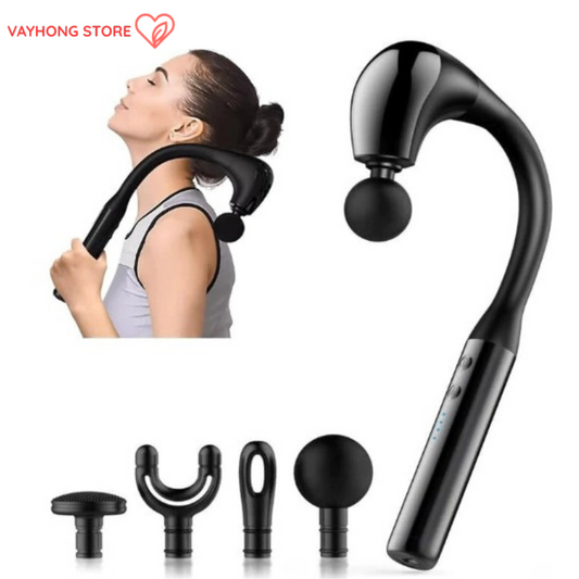 FlexRelief™ – 4-in-1 Fascia Gun Massager for Deep Muscle Recovery