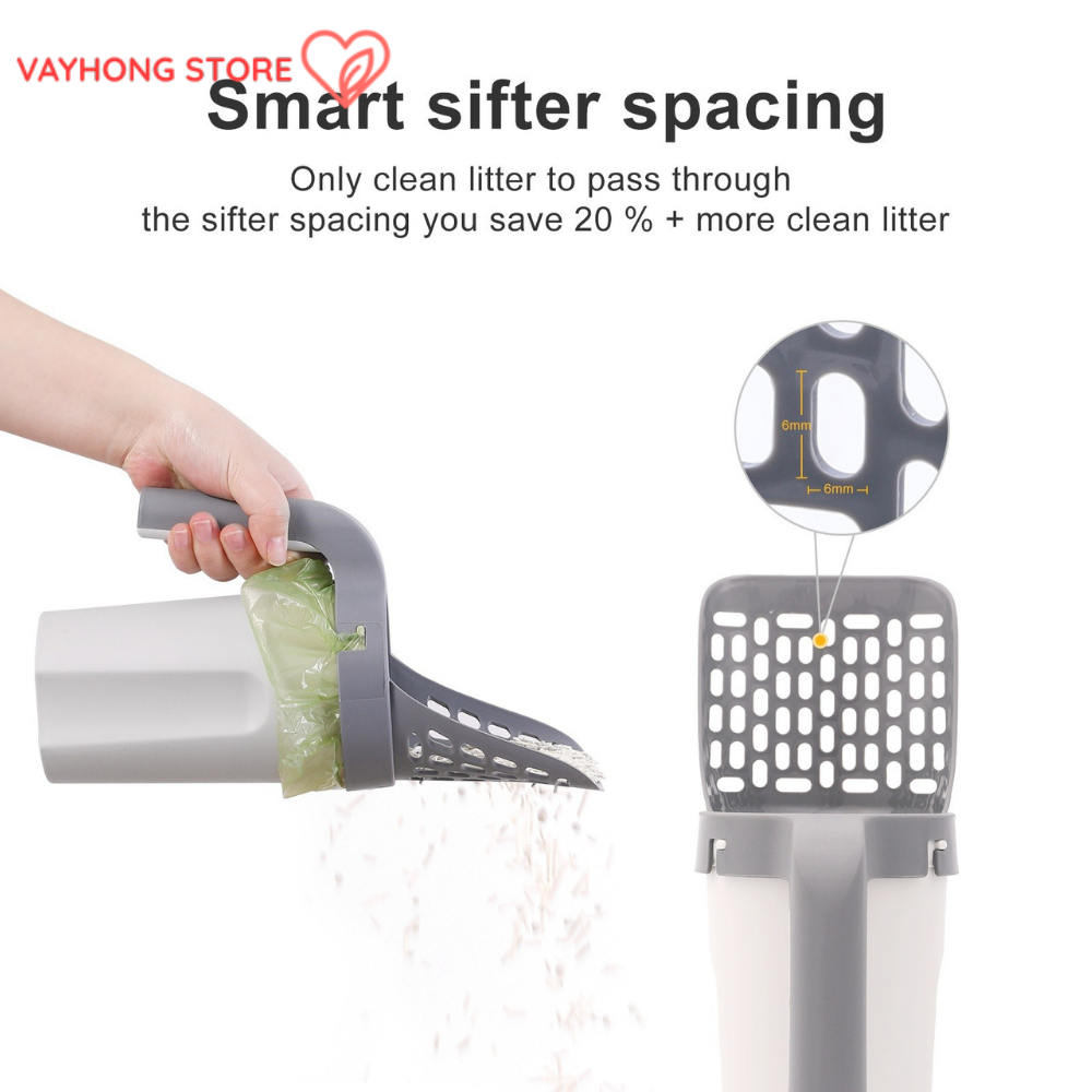 CleanScoop™ – All-in-One Cat Litter Scoop with Built-in Trash Can & Filter