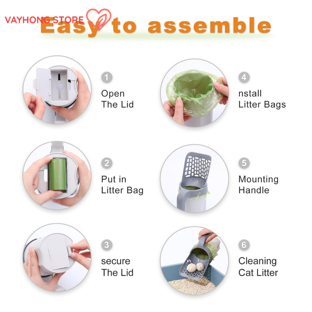 CleanScoop™ – All-in-One Cat Litter Scoop with Built-in Trash Can & Filter