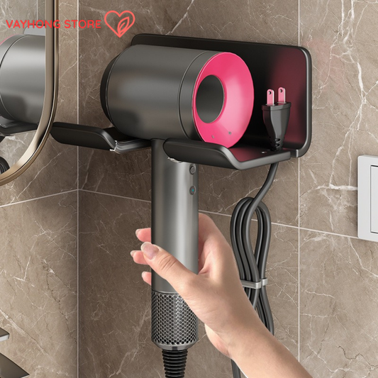StickEase™ No-Drill Hair Dryer Rack – Multi-Functional Bathroom Organizer