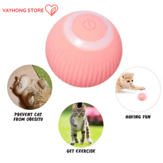 WhiskerChase™ – Smart Rolling Ball Toy for Cats with Automatic Movement & Quiet Design