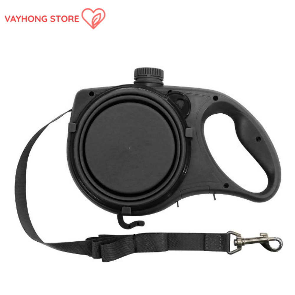 PawMate™ 5-in-1 Dog Leash – Built-In Water Bottle, Bowl & Waste Dispenser for Total Outdoor Convenience